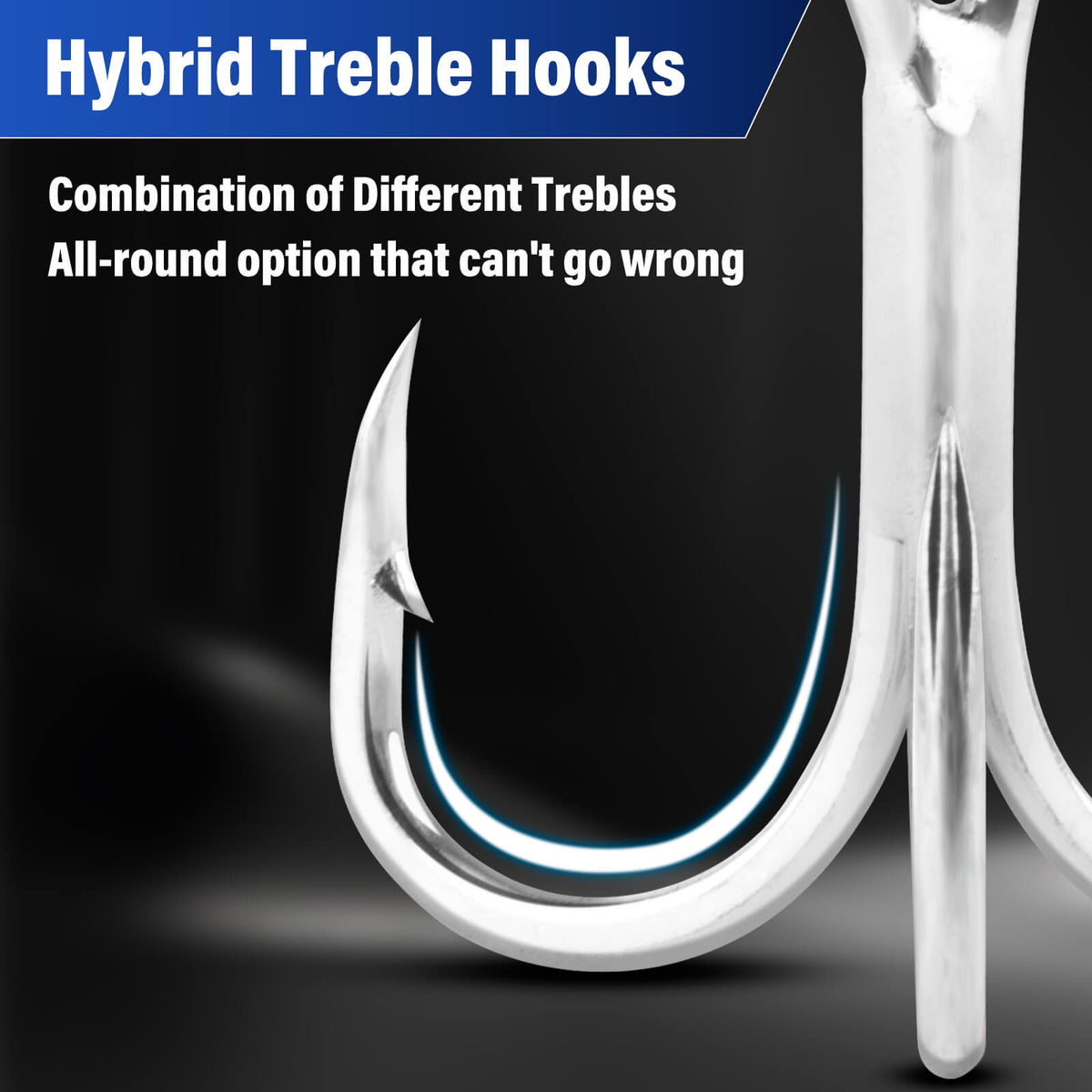 Dr.Fish 30pcs Hybrid Fishing Treble Hooks 2X Strong #14-#3/0