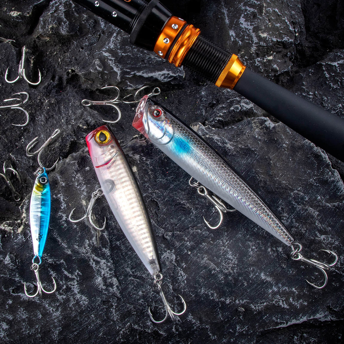 Dr.Fish 30pcs Hybrid Fishing Treble Hooks 2X Strong #14-#3/0