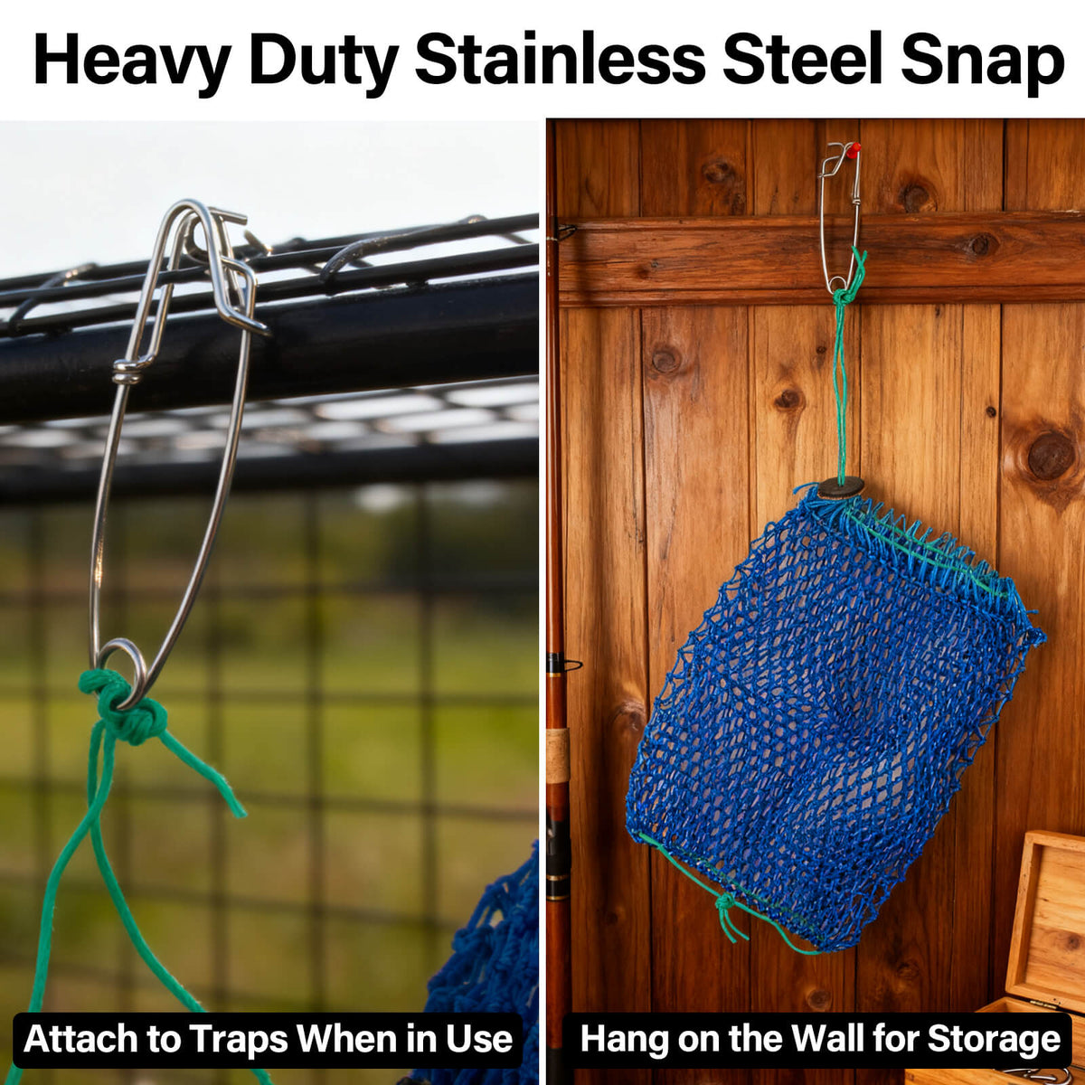 Dr.Fish Crab Trap Bait Bag Mesh with Stainless Snap