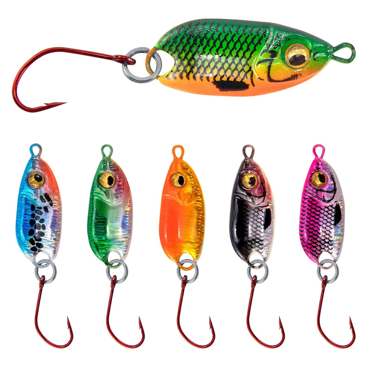 Dr.Fish 6pcs Micro Fishing Spoon Lure Kit 1" 3/16oz - Dr.Fish Tackles