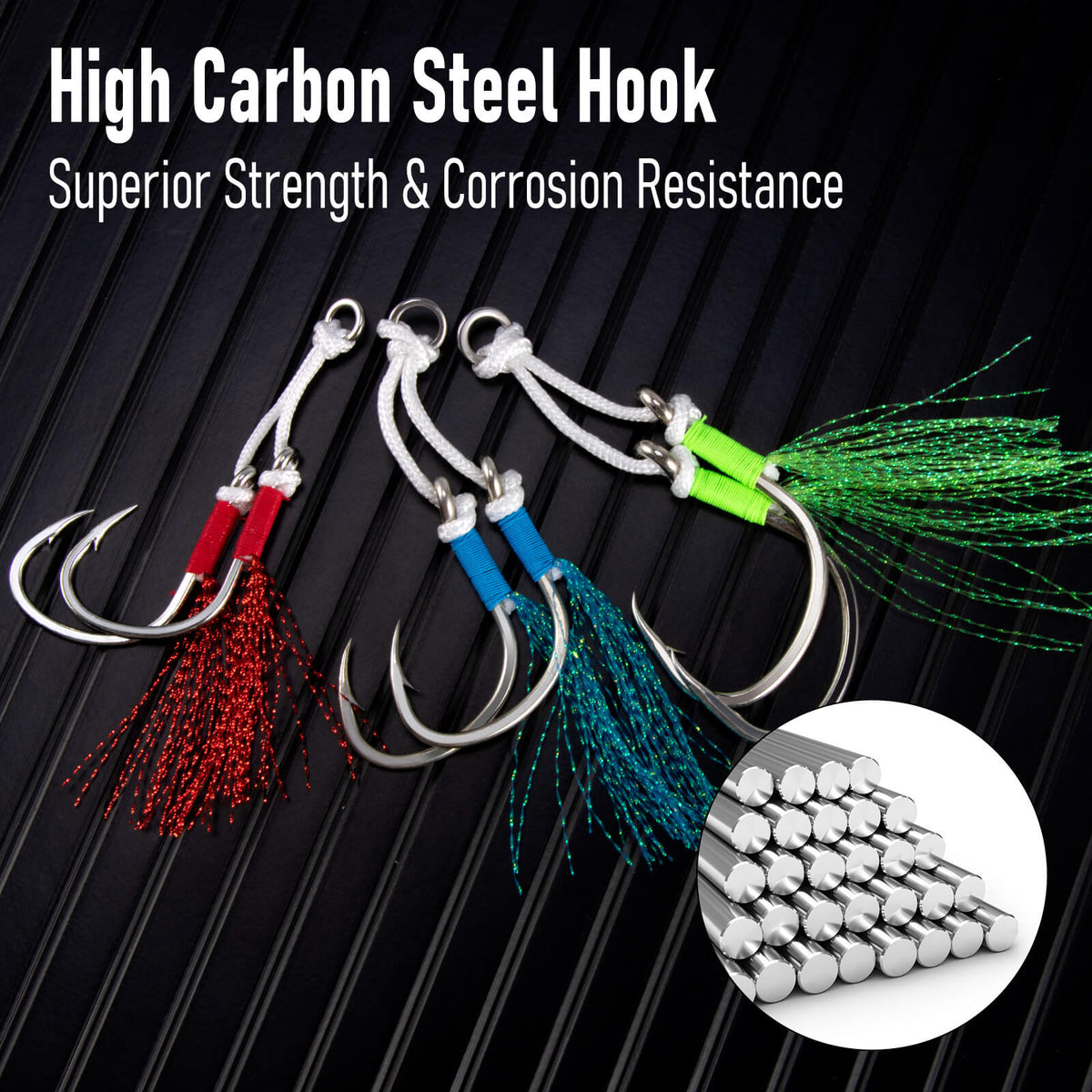 Dr.Fish 10pcs Fishing Assist Jig Hooks #1/0-#4/0