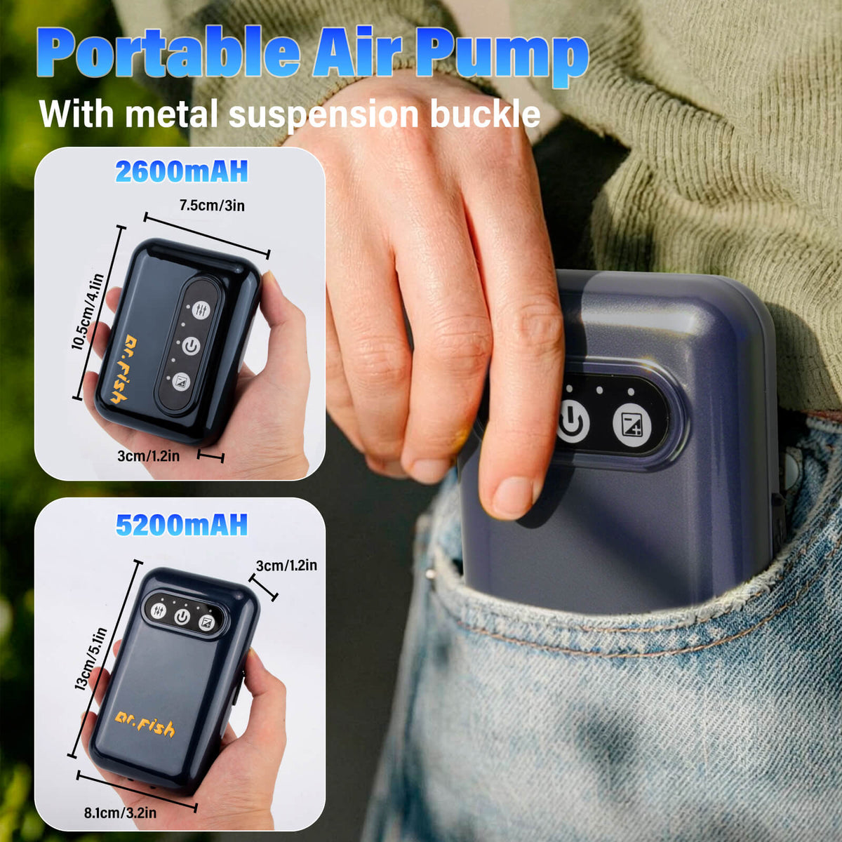 Dr.Fish Rechargeable Aquarium Air Pump 72H
