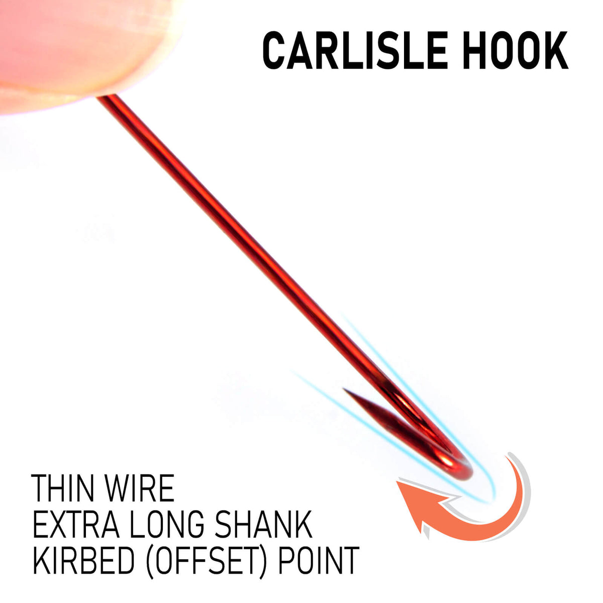Dr.Fish 100pcs Aberdeen Fishing Hooks Red Extra Long Shank
