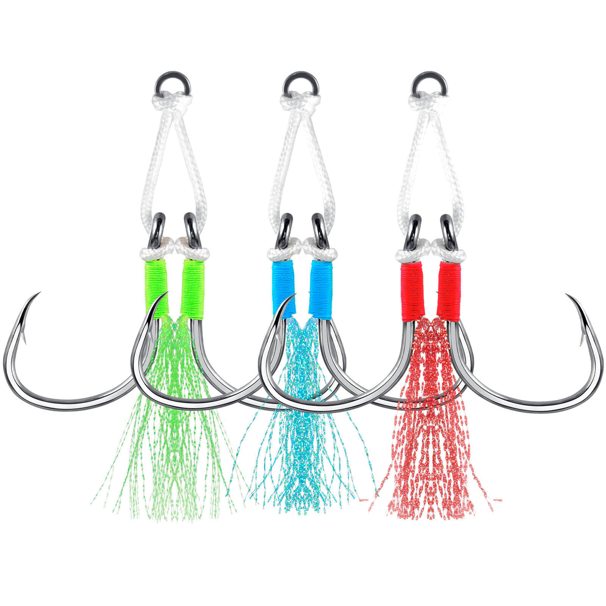 Dr.Fish 10pcs Fishing Assist Jig Hooks #1/0-#4/0