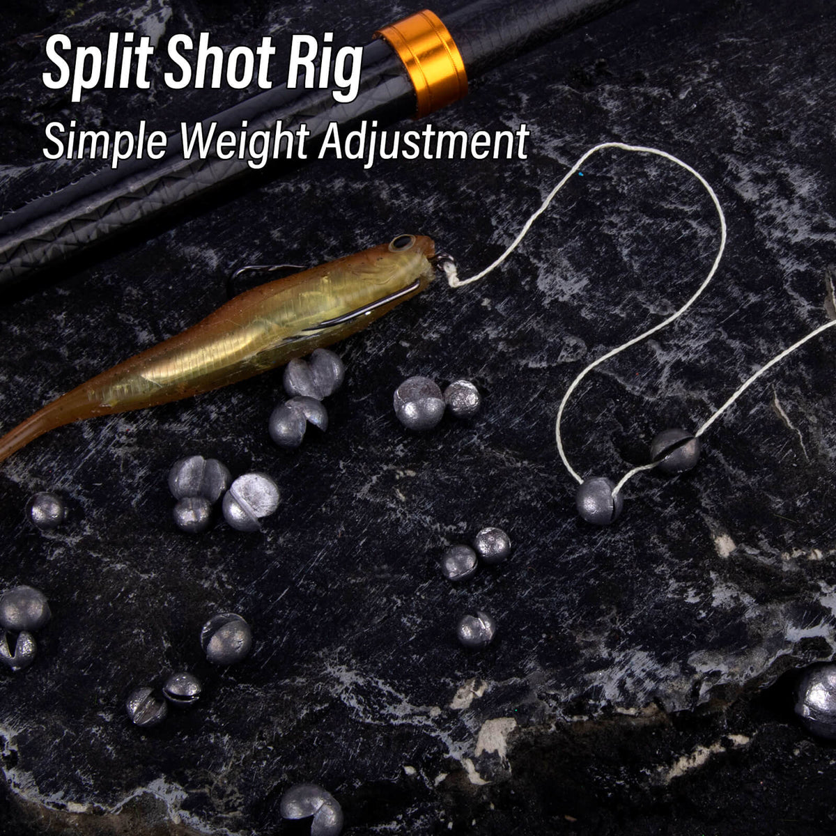 Dr.Fish 100pcs Round Split Shot Fishing Weights 1/480oz-1/2oz