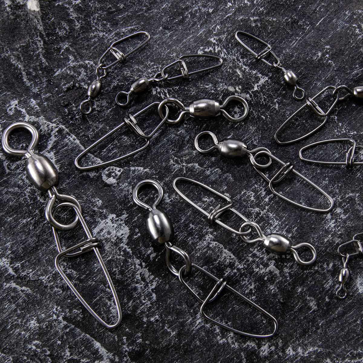 Dr.Fish 50pcs Carabiner Fishing Swivel Snaps #1-4/0