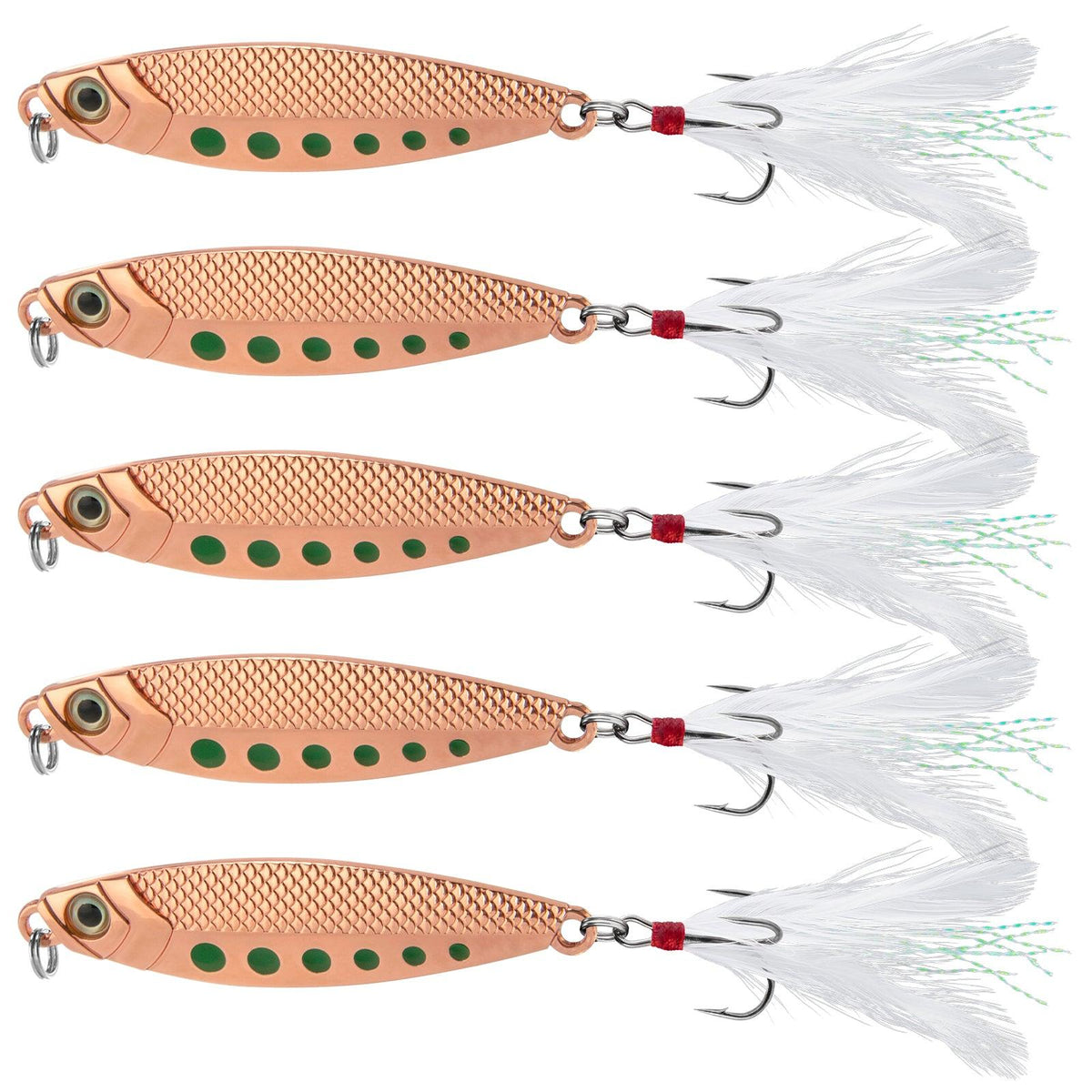 Dr.Fish 5pcs Metal Casting Spoon  1/2-1oz,2.4''-3'' - Dr.Fish Tackles