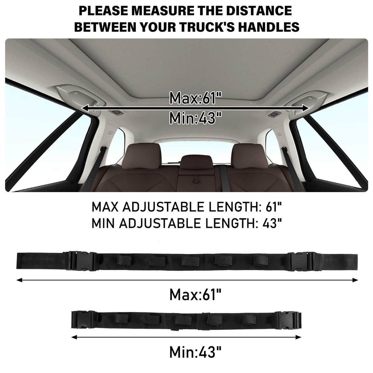 Dr.Fish Car Fishing Rod Holder 5-Rod Adjustable Rack