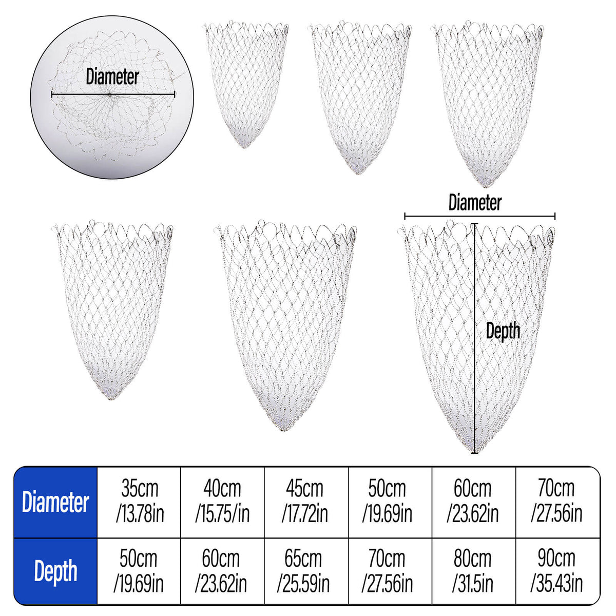 Dr.Fish Foldable Fishing Replacement Net 35-70cm