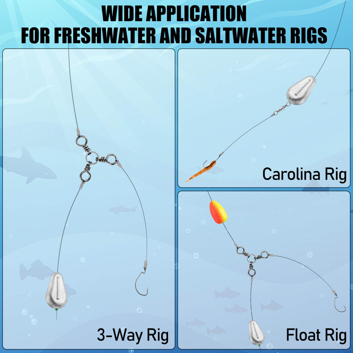 Dr.Fish 5pcs No-Roll Sinkers 1 to 5oz