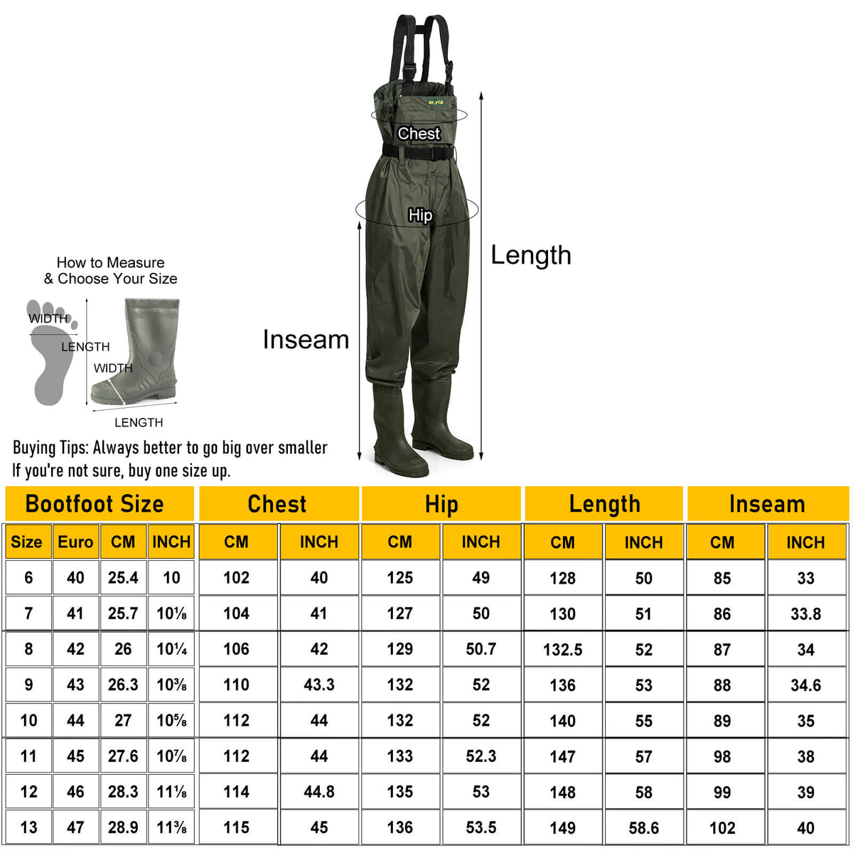 Dr.Fish waterproof chest waders with boots
