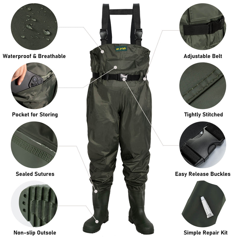 Dr.Fish waterproof chest waders with boots