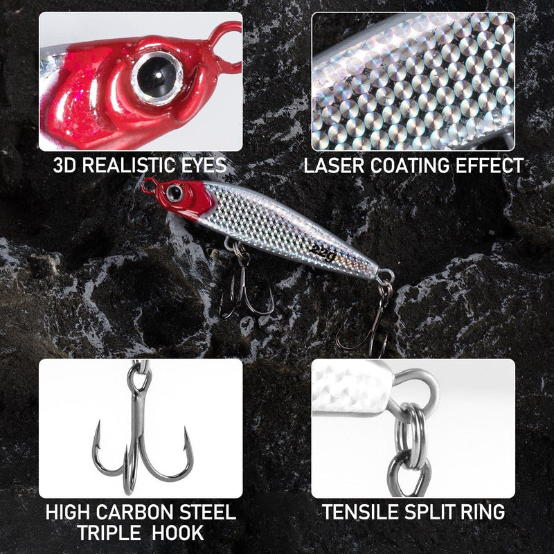 Dr.Fish 5pcs Sinking Diamond Spoon Jig 2.17-2.44'' 1/2-3/4oz - Dr.Fish Tackles
