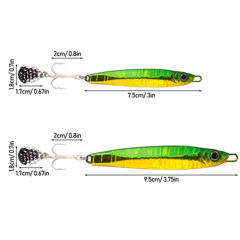 Dr.Fish 5pcs Metal  Spinner Vertical Jigs 3-3.75'' - Dr.Fish Tackles