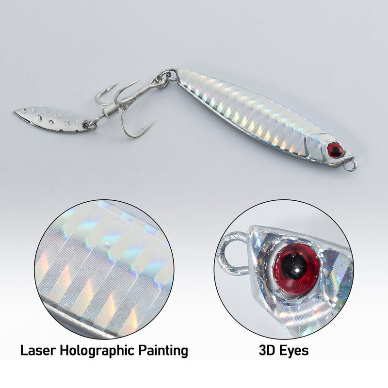 Dr.Fish 5pcs Spinner Blade Vertical Diamond Jig  0.25-1.06 oz - Dr.Fish Tackles