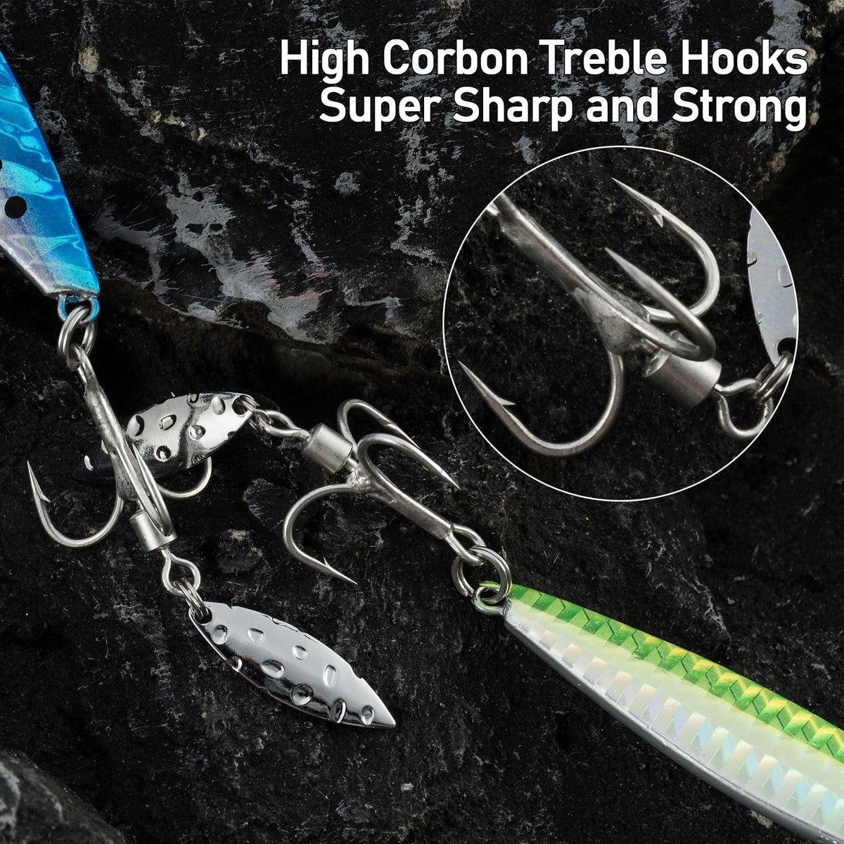 Dr.Fish 5pcs Spinner Blade Vertical Diamond Jig  0.25-1.06 oz - Dr.Fish Tackles