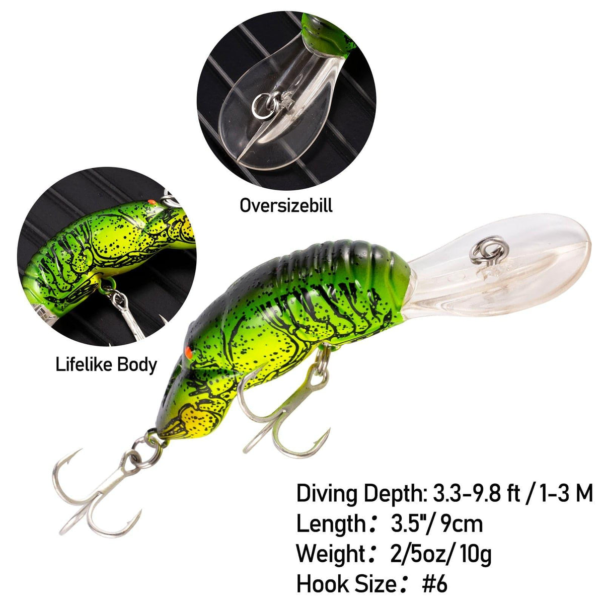 Dr.Fish 5pcs Crankbait Lure kit 1/5oz-3/10oz - Dr.Fish Tackles