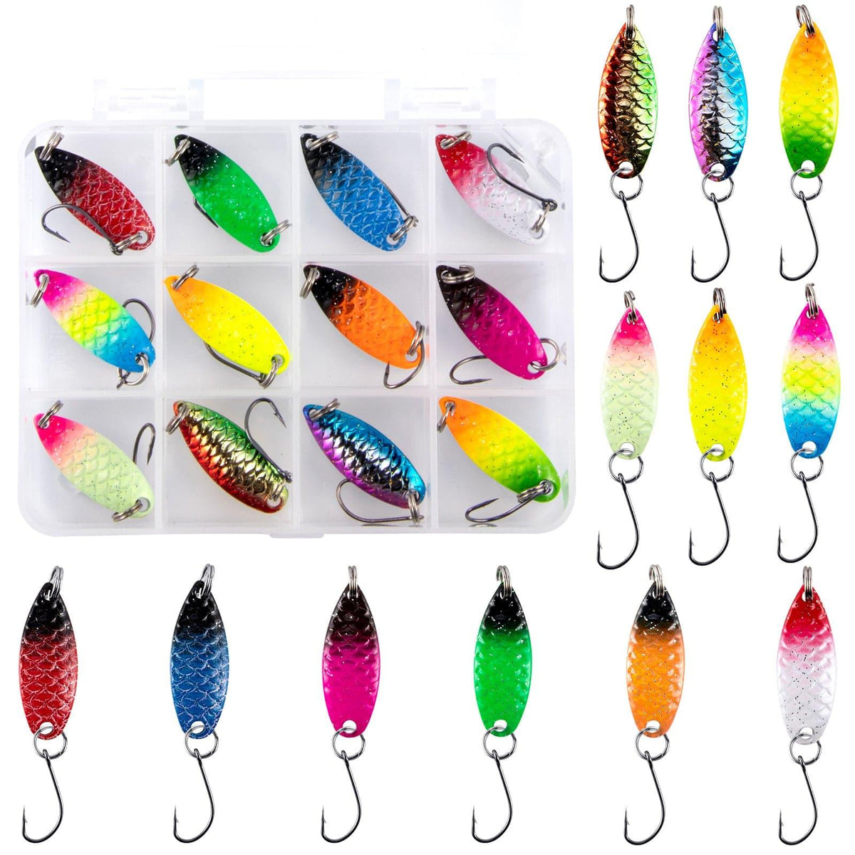 Dr.Fish  12pcs Spoons Spinners Lures Kit - Dr.Fish Tackles