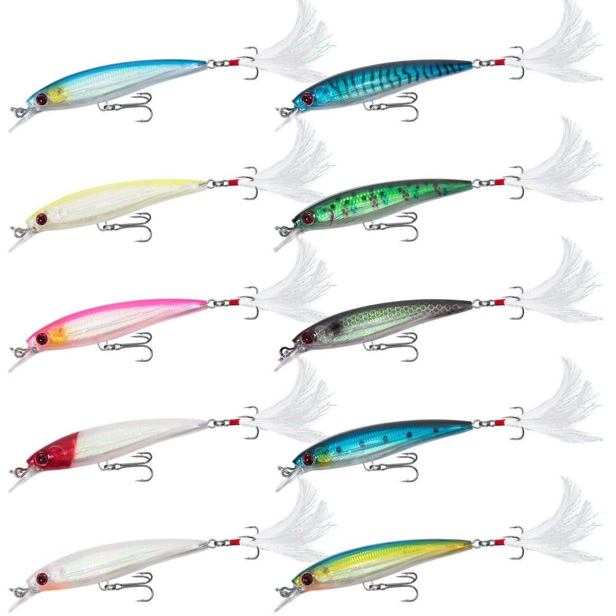 Dr.Fish 10pcs Jerkbait Minnow Lures  2.54'' 0.28oz - Dr.Fish Tackles