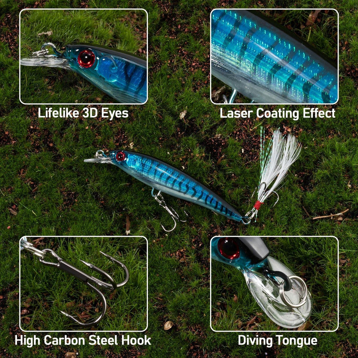 Dr.Fish 10pcs Jerkbait Minnow Lures  2.54'' 0.28oz - Dr.Fish Tackles