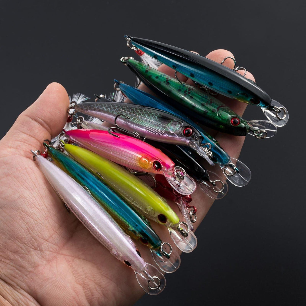 Dr.Fish 10pcs Jerkbait Minnow Lures  2.54'' 0.28oz - Dr.Fish Tackles
