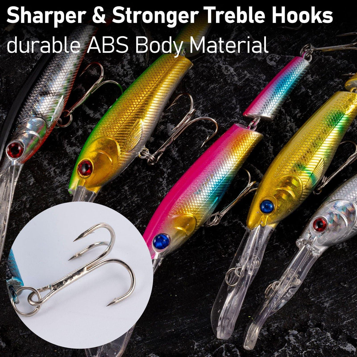 Dr.Fish 6pcs Jointed Jerkbait Minnow Lures 5.3" 1/2oz - Dr.Fish Tackles