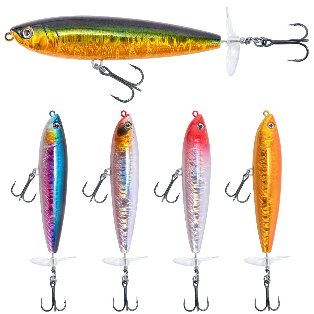 Dr.Fish 5pcs Topwater Fishing Lure 3D Floating  3.5'', 4.3'' - Dr.Fish Tackles
