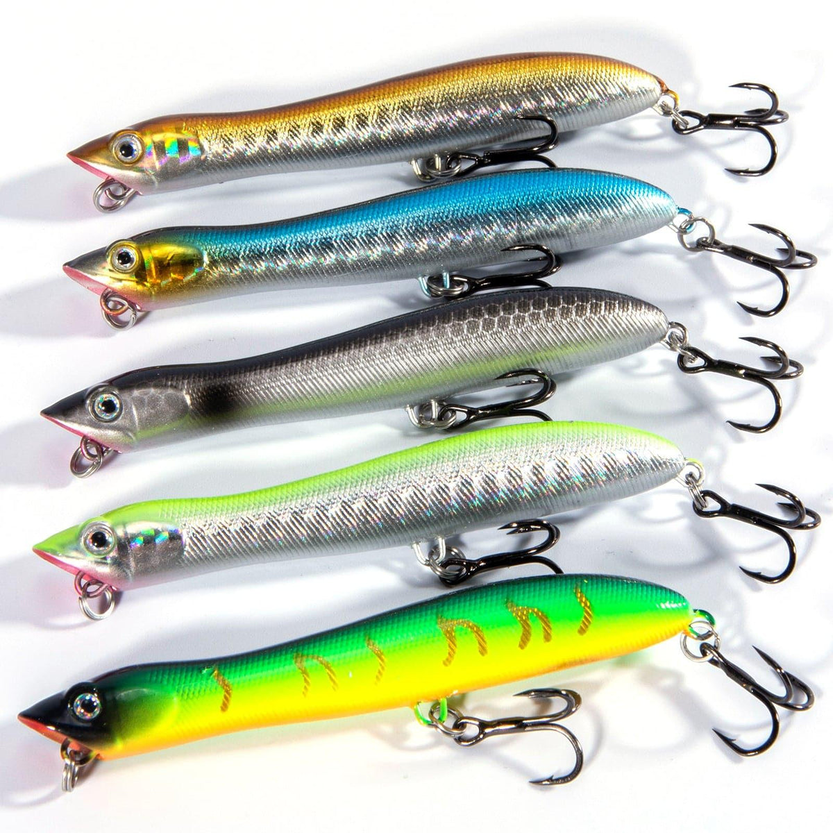 Dr.Fish 5pcs Topwater Popper Lures 3.3" 1.69oz - Dr.Fish Tackles