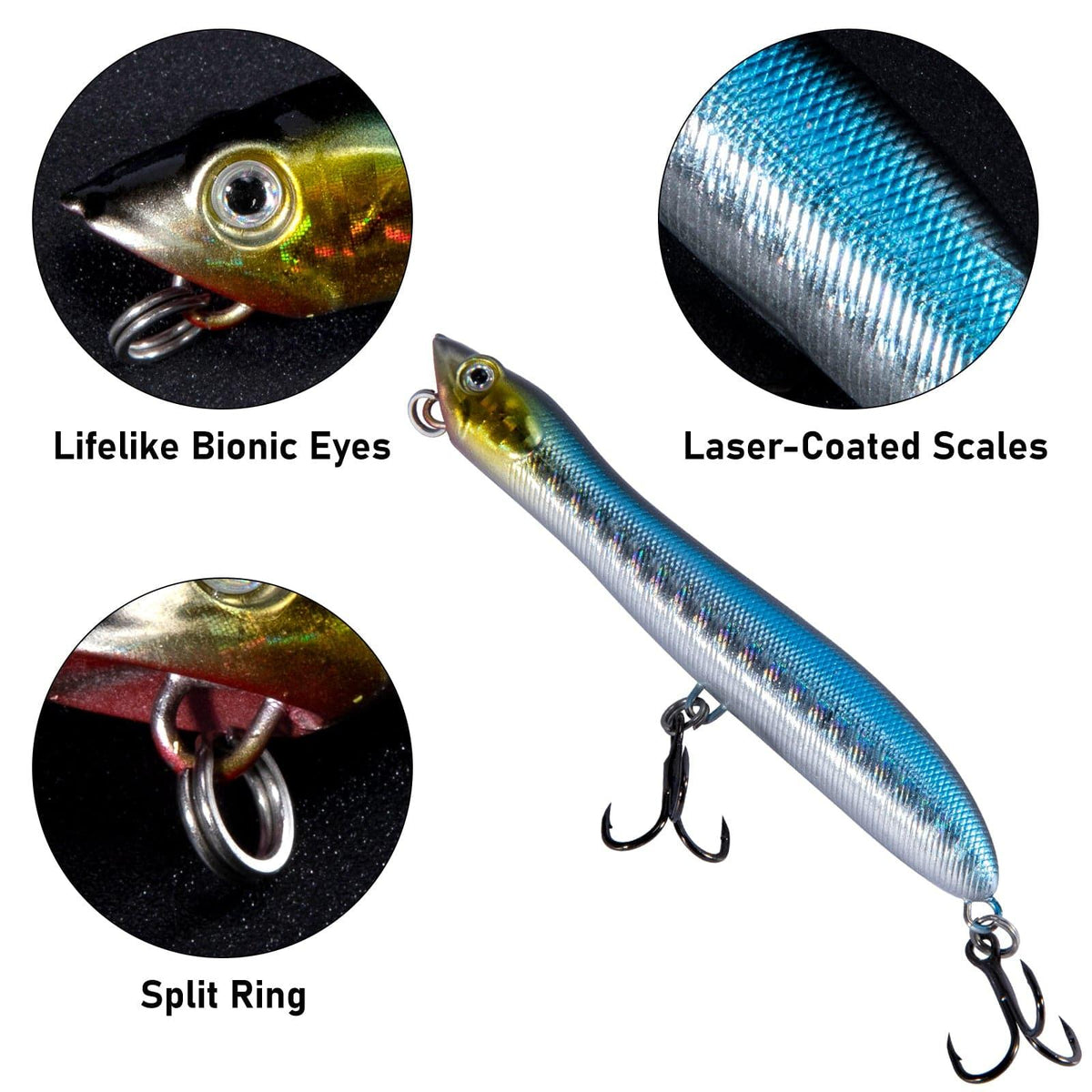 Dr.Fish 5pcs Topwater Popper Lures 3.3" 1.69oz - Dr.Fish Tackles