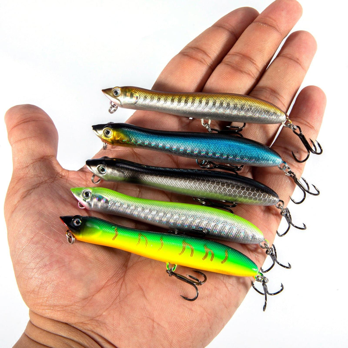 Dr.Fish 5pcs Topwater Popper Lures 3.3" 1.69oz - Dr.Fish Tackles