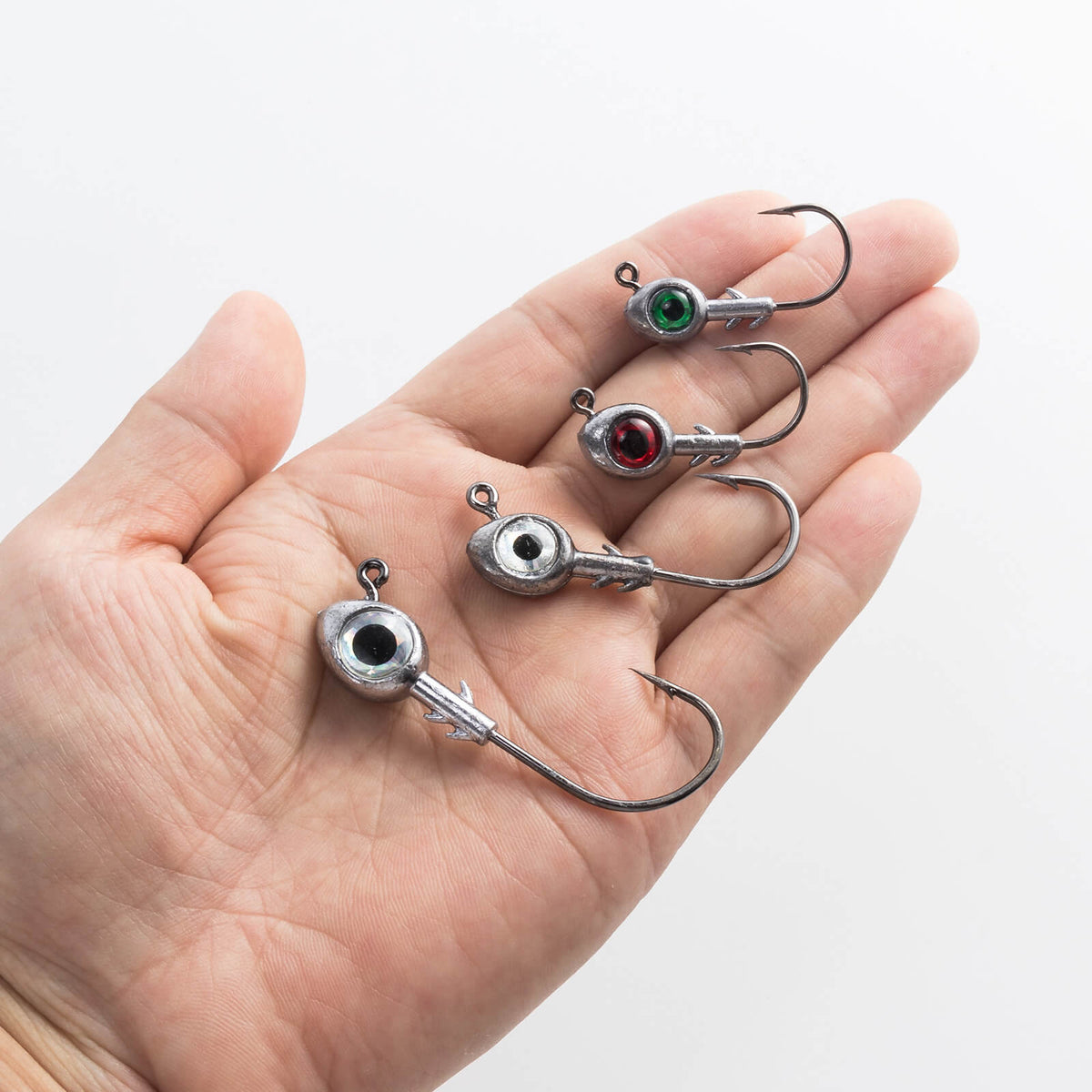 Dr.Fish 10pcs 3D Jigs Heads 1/2oz-3/16oz