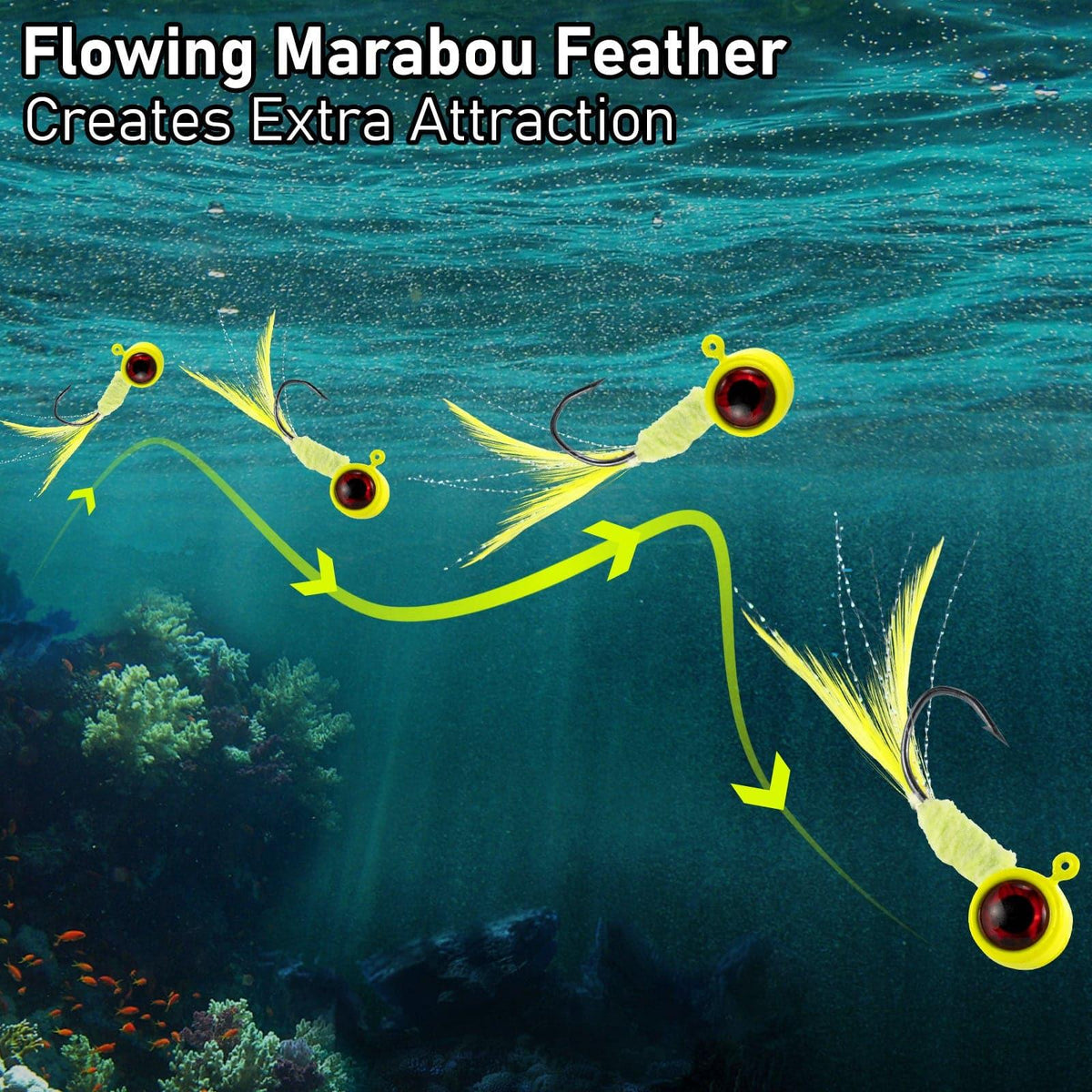 Dr.Fish 10pcs Marabou Feather Jigs 1/16oz 1/8oz 3/16oz 1/4oz - Dr.Fish Tackles