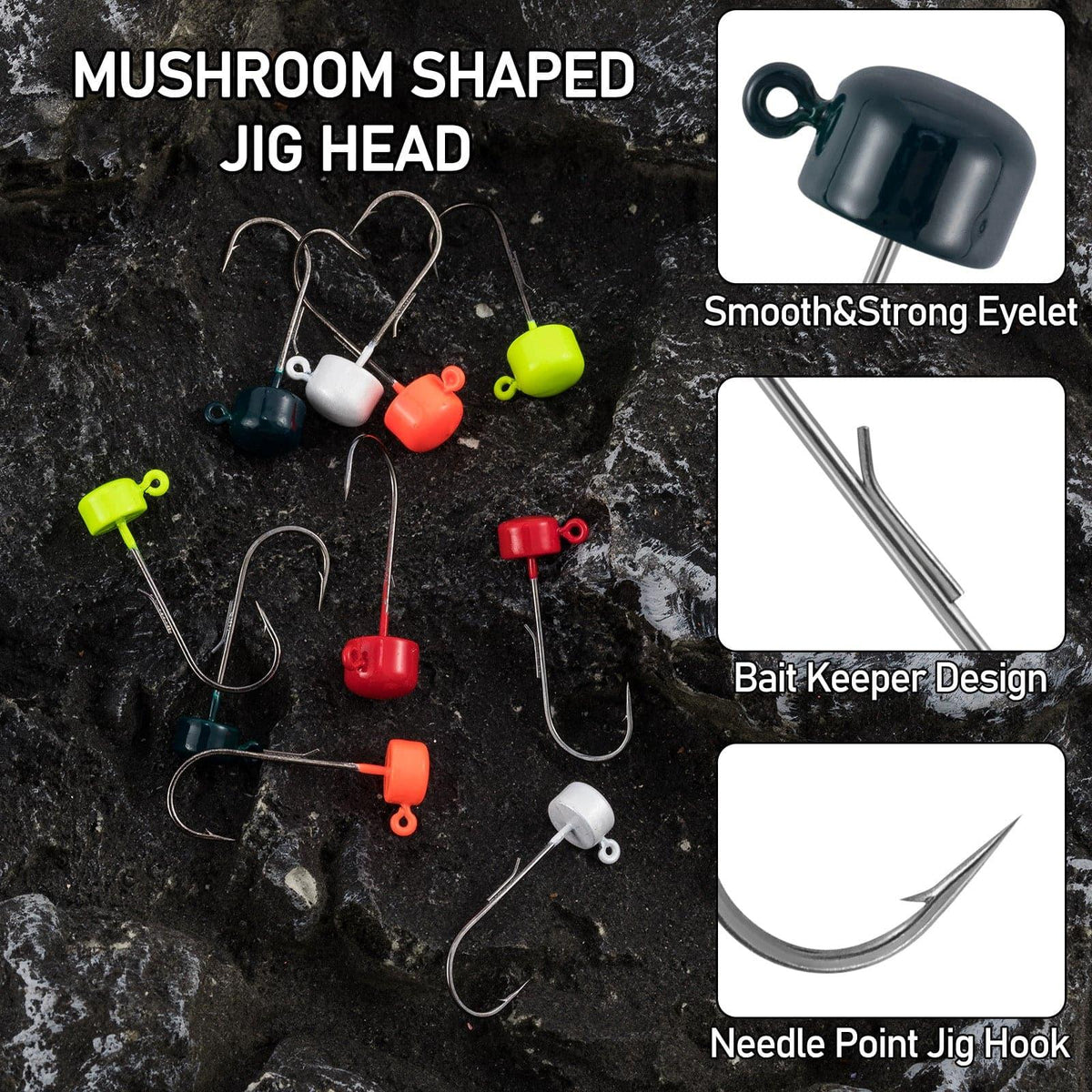 Dr.Fish 40pcs Crawfish Lure & Rig Jig Head kit (3/32-3/16oz) - Dr.Fish Tackles