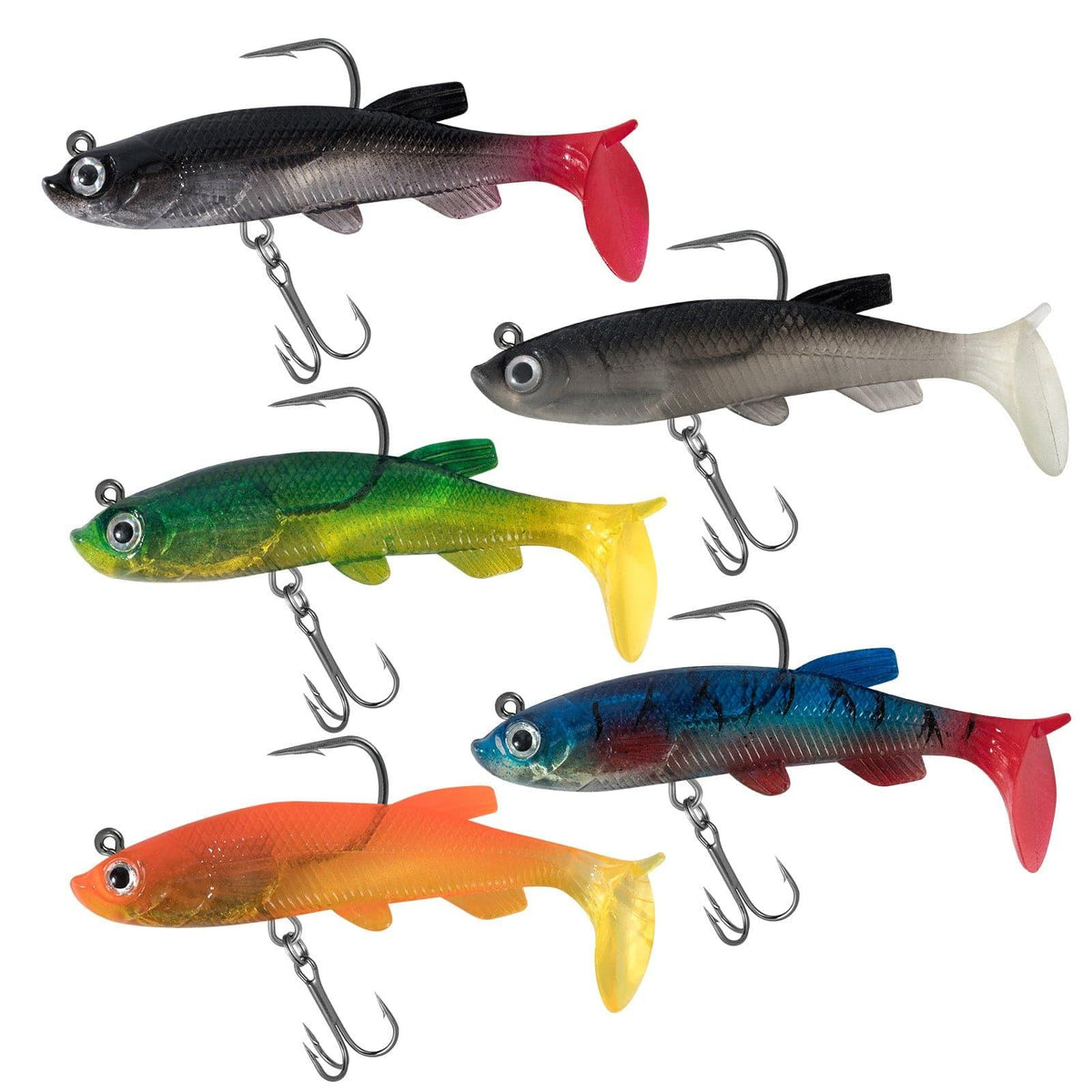 Dr.Fish 5pcs Paddle-Tail soft baits 3.14'' 0.49oz - Dr.Fish Tackles