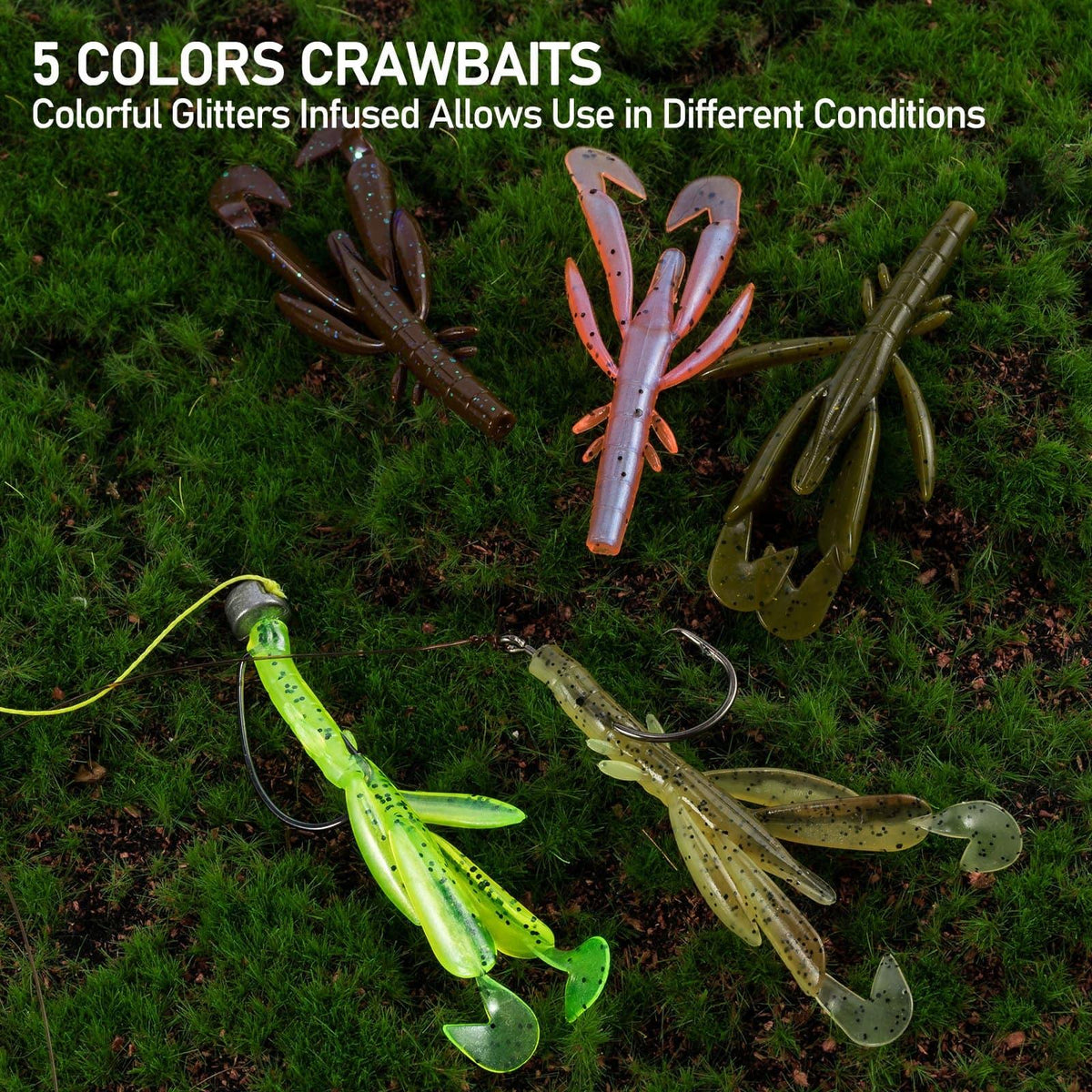 Dr.Fish 8 pcs Plastic crawfish Soft Bait 2.76'' - Dr.Fish Tackles