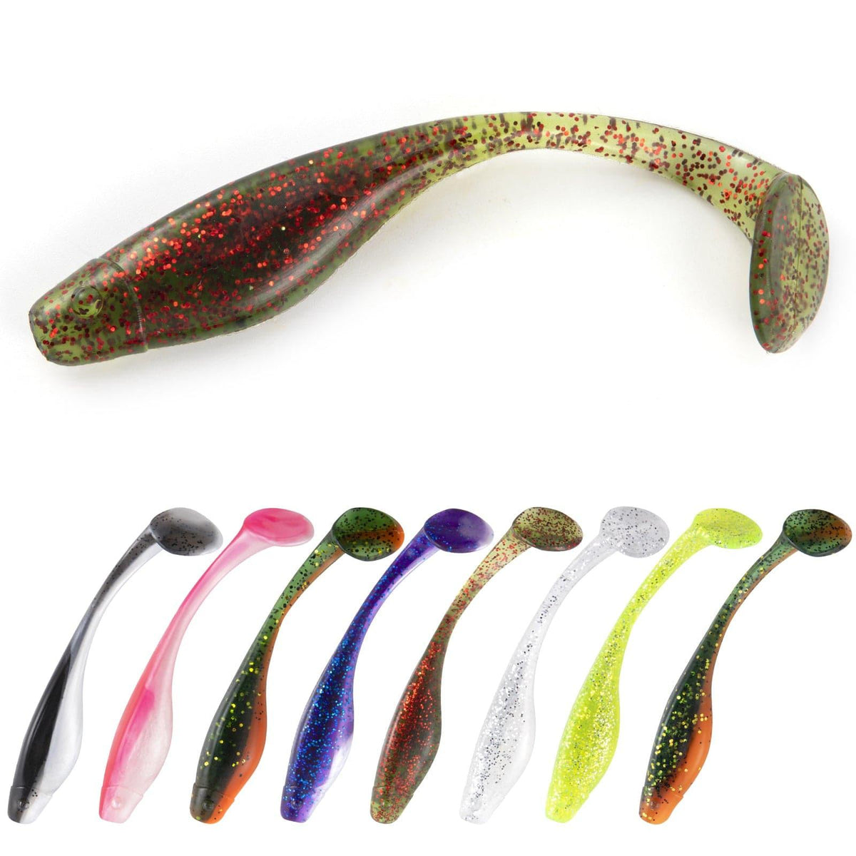 Dr.Fish 10pcs 8 Colors Flashing Glitter soft Baits 5.11'' 4oz - Dr.Fish Tackles