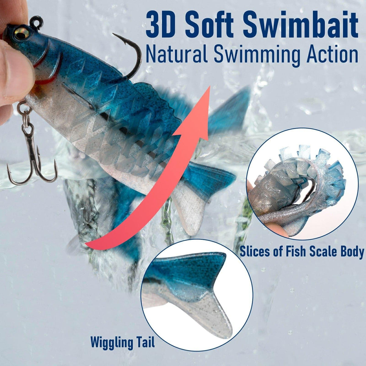 Dr.Fish 3pcs Walleye Pike Soft Swimbait  4‘â€?3/4oz - Dr.Fish Tackles