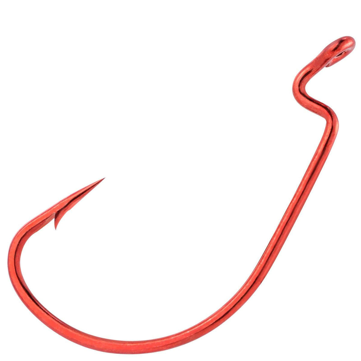 Dr.Fish 100pcs Red Offset Shank Worm Hooks #6-#5/0 - Dr.Fish Tackles