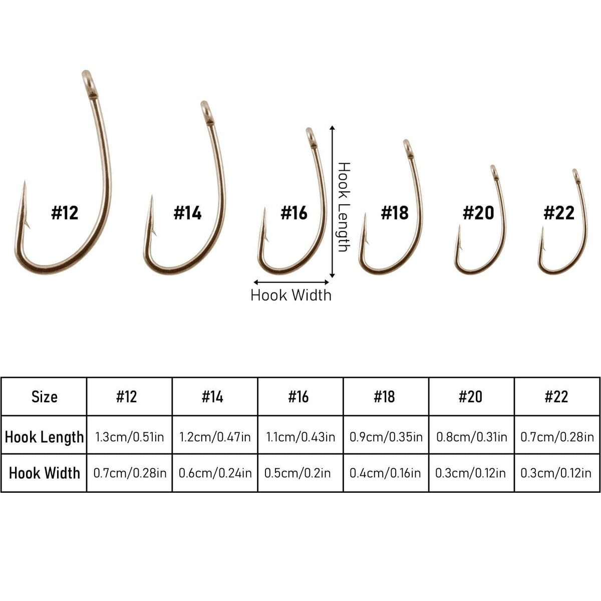 Dr.Fish 100pcs  Gold/Silver Fly Tying HooK #12-#22 - Dr.Fish Tackles