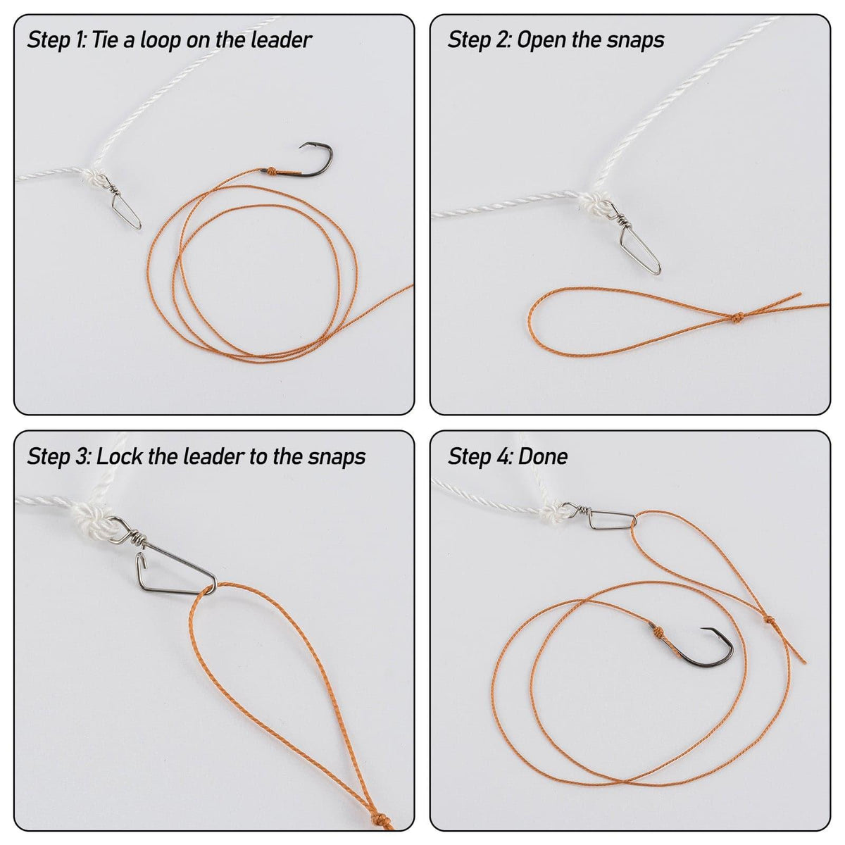 Dr.Fish 30/90M Trotline Fishing Set up Twine Pre-rigged Snaps Leader Hooks Dropline - Dr.Fish Tackles