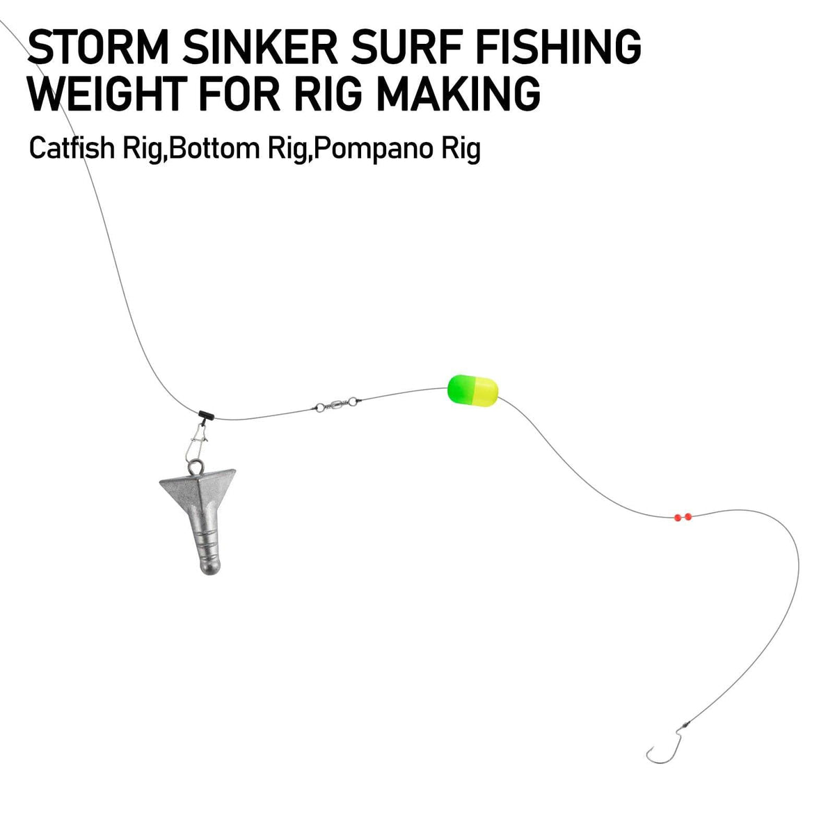 Dr.Fish 5pcs Storm Sinkers1 to 4oz - Dr.Fish Tackles