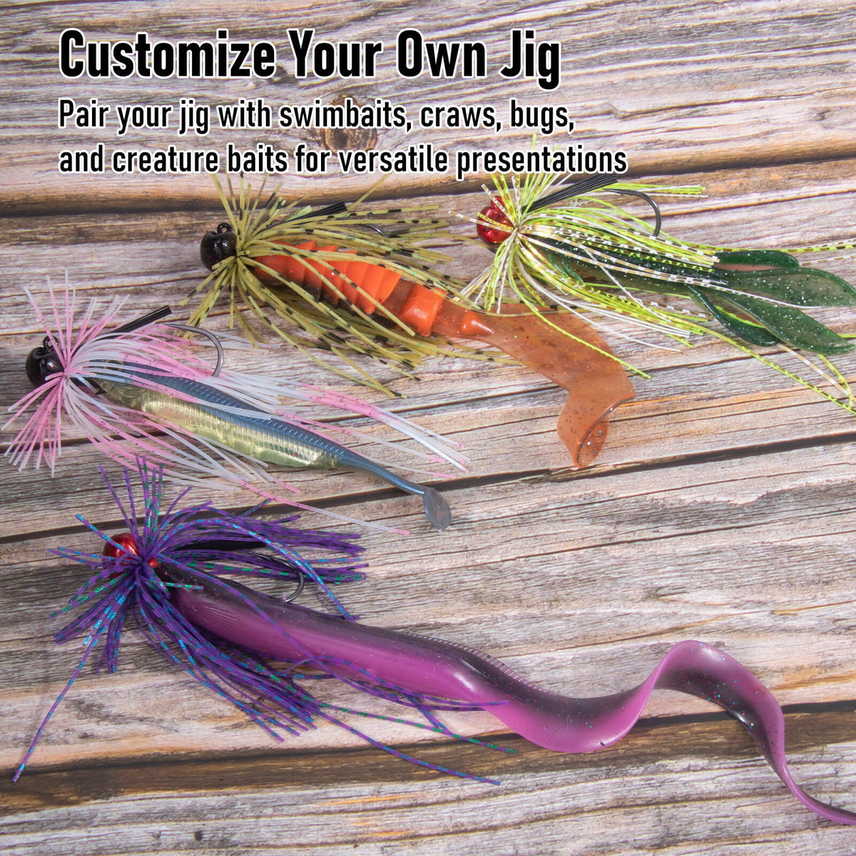 Dr.Fish 2pcs Football Jigs with Silicone Skirts 3/16oz-3/8oz