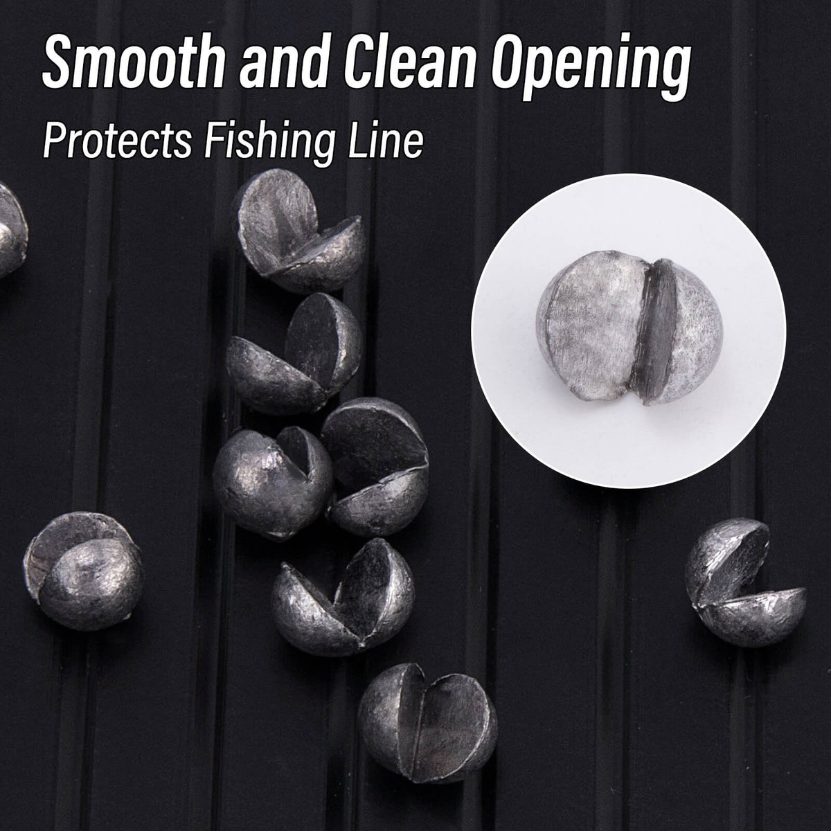 Dr.Fish 100pcs Round Split Shot Fishing Weights 1/480oz-1/2oz