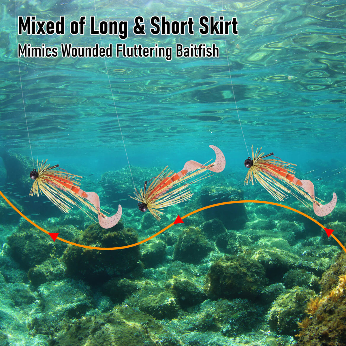 Dr.Fish 2pcs Football Jigs with Silicone Skirts 3/16oz-3/8oz