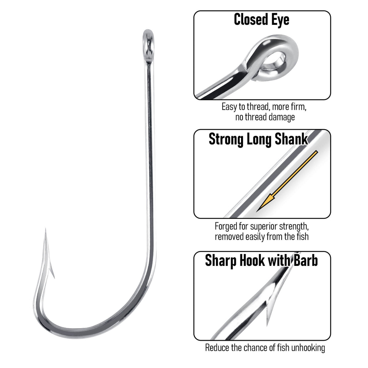Dr.Fish O'Shaughnessy Forged Fishing Hooks #8-#10/0