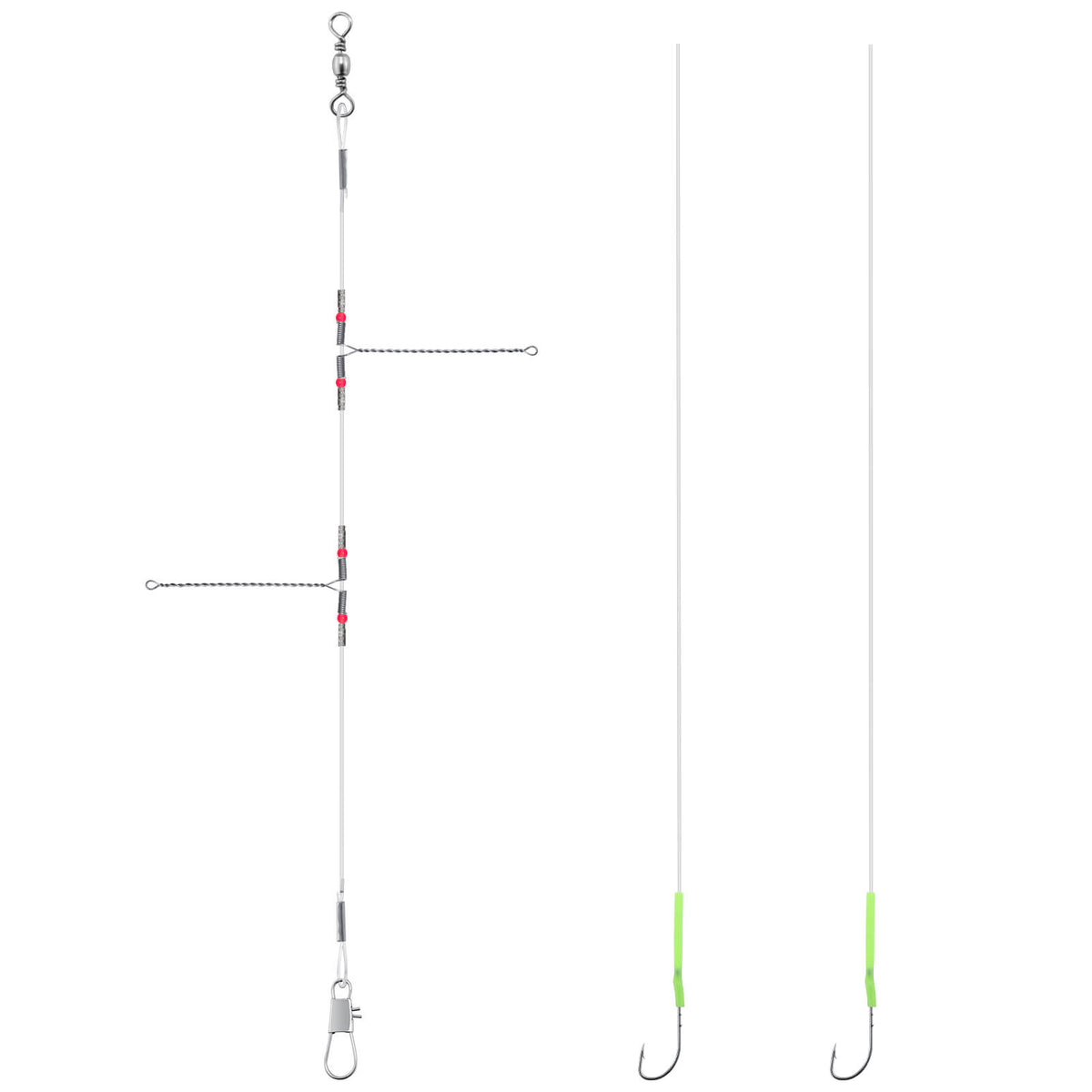 Dr.Fish 10pcs Crappie Rigs with 2 Snelled Aberdeen Hooks