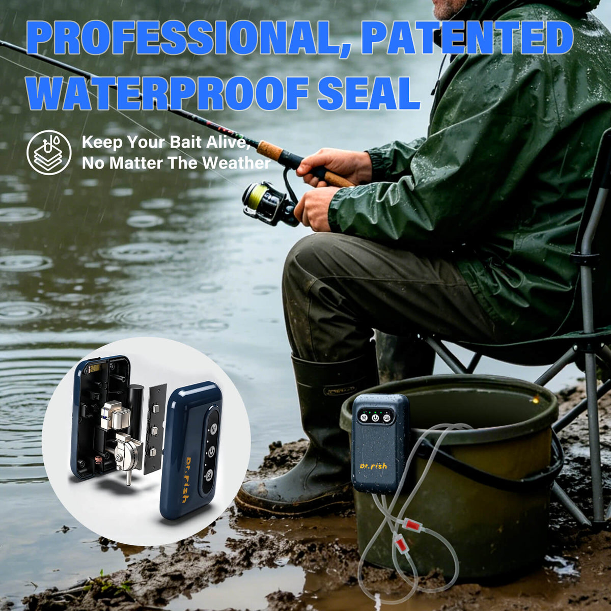 Dr.Fish Rechargeable Aquarium Air Pump 72H