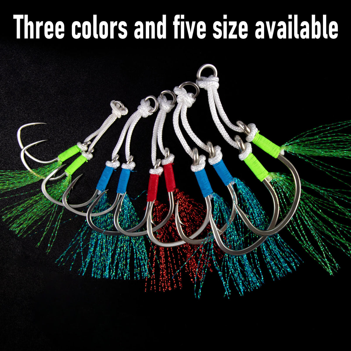 Dr.Fish 10pcs Fishing Assist Jig Hooks #1/0-#4/0