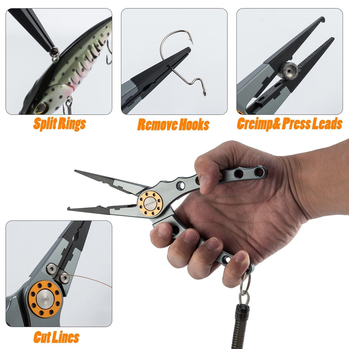 Dr.Fish Aluminum Fishing Plier 8in - Dr.Fish Tackles