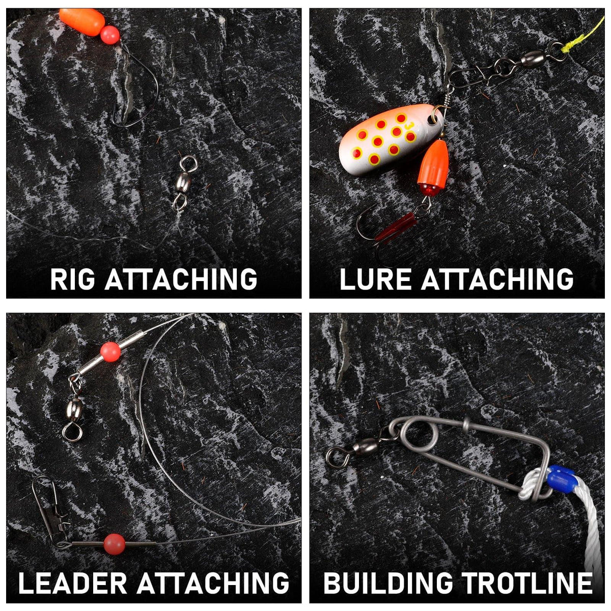 Dr.Fish 50pcs Black Crane Swivels 6-732lb - Dr.Fish Tackles